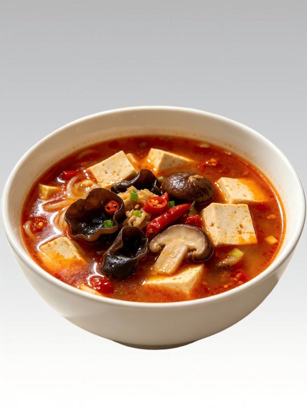 Spicy Mushroom & Tofu Noodle Soup